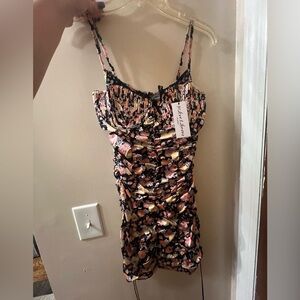 For Love And Lemons Multicolor Ruched
Mini Dress